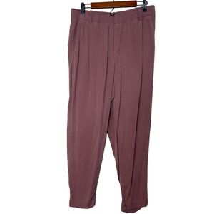 Gap Womens High Rise Elastic Waist Lyocell Tapered Pants Size 14 Mauve Pink